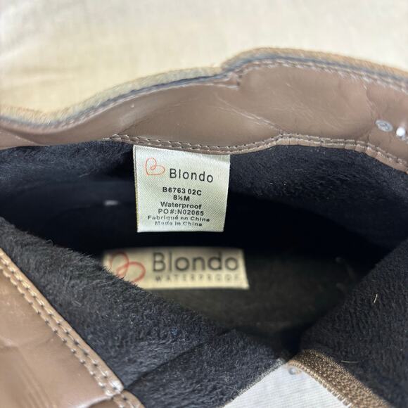 Blondo leather waterproof bootie, beige, taupe, brown, tan size 8.5 - Picture 6 of 8
